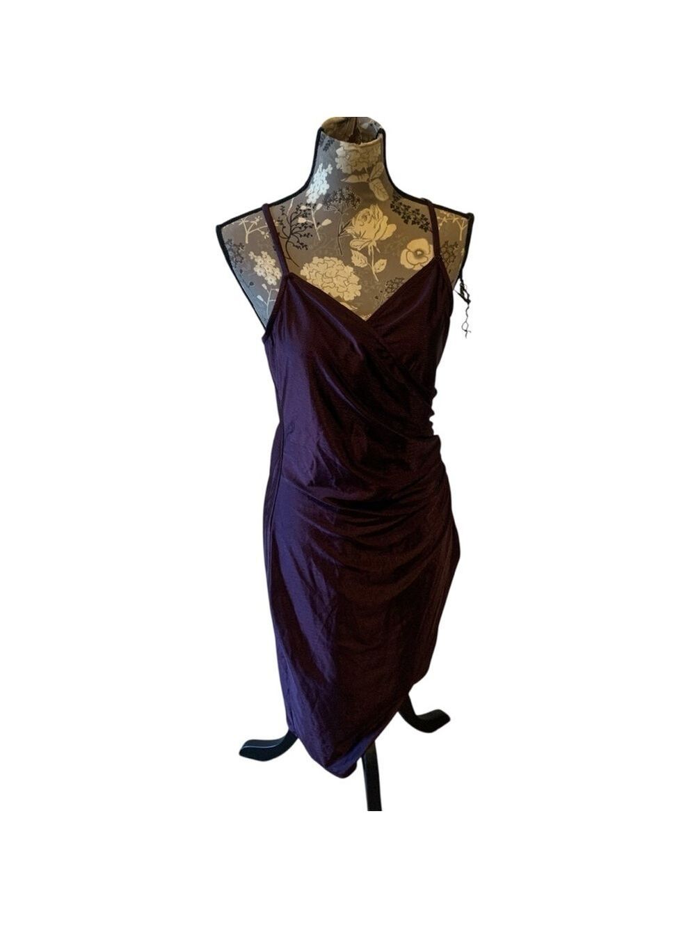 Purple Asymmetrical Hem Ruched Dress Club Hoco Formal size large NWT